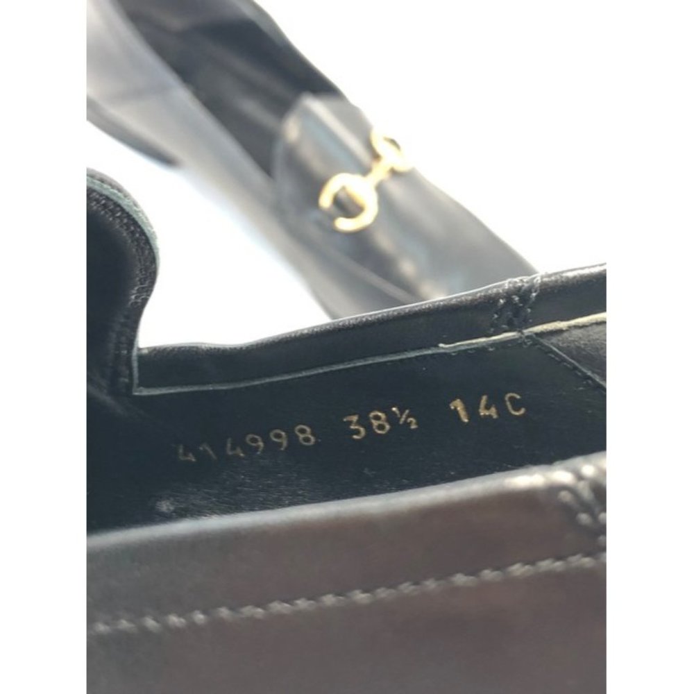 GUCCI Black Horsebit Brixton Leather Loafers Flats Size EU:38.5 - Picture 6 of 11